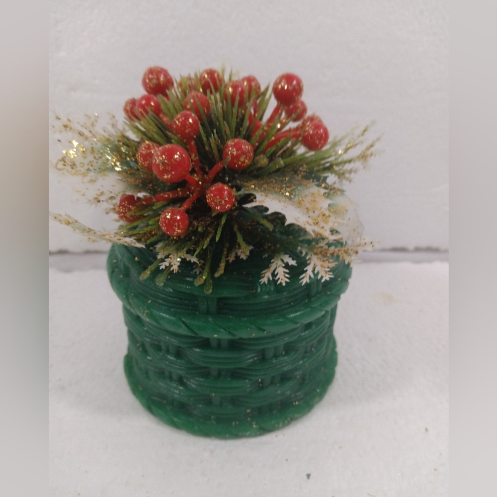 Vintage Jasco Festive Candle Basket Bayberry Scented Candle NEW